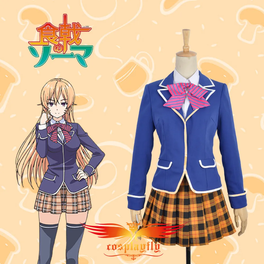 

Костюм горничной из аниме «продовольственные войны»: Shokugeki No Soma Erina Nakiri», костюм горничной для взрослых женщин, униформа JK, куртка, юбка на Хэ...