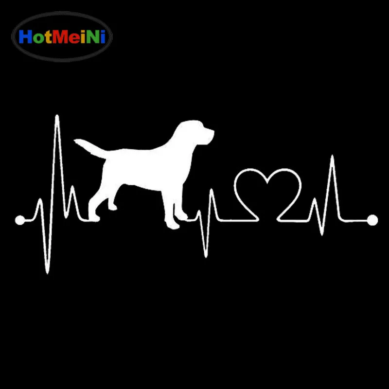 HotMeiNi 17.8*7.8CM Labrador Retriever Heartbeat Love JDM Car Sticker oem car window Vinyl sticker Black/Silver exc 13 color | Автомобили