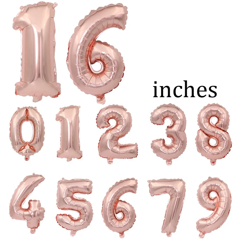 16 дюймовые шарики из фольги с цифрой шампанского гелиевые для дня рождения