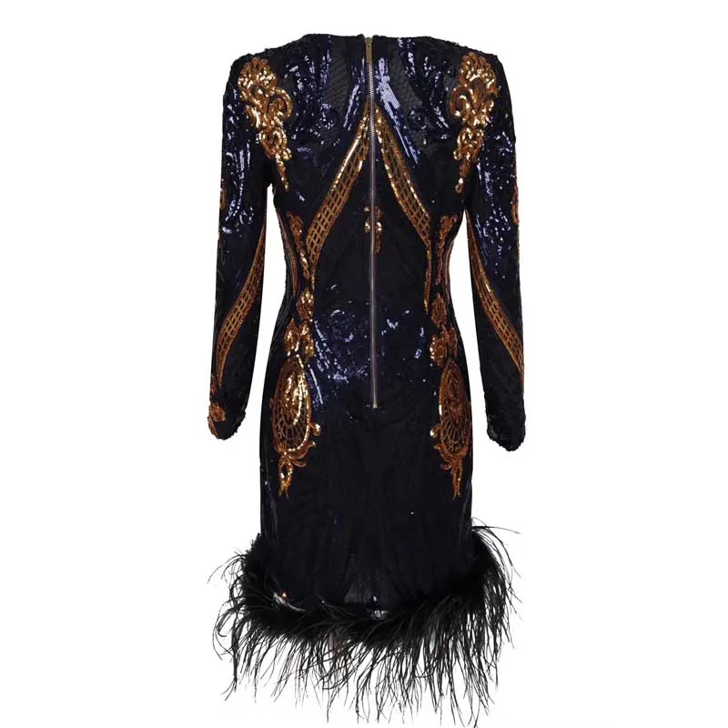 

Long Sleeve Sequin Bandage Dress Elegant Celebrity Fashion Christmas Holiday Autumn Winter Party Dresses Sexy