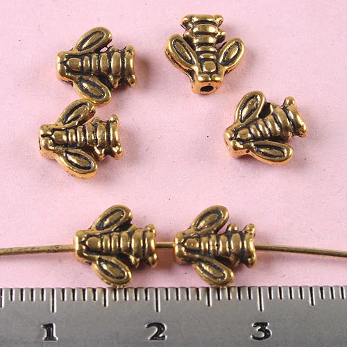 

120Pcs dark gold-tone bee design spacer beads h1771