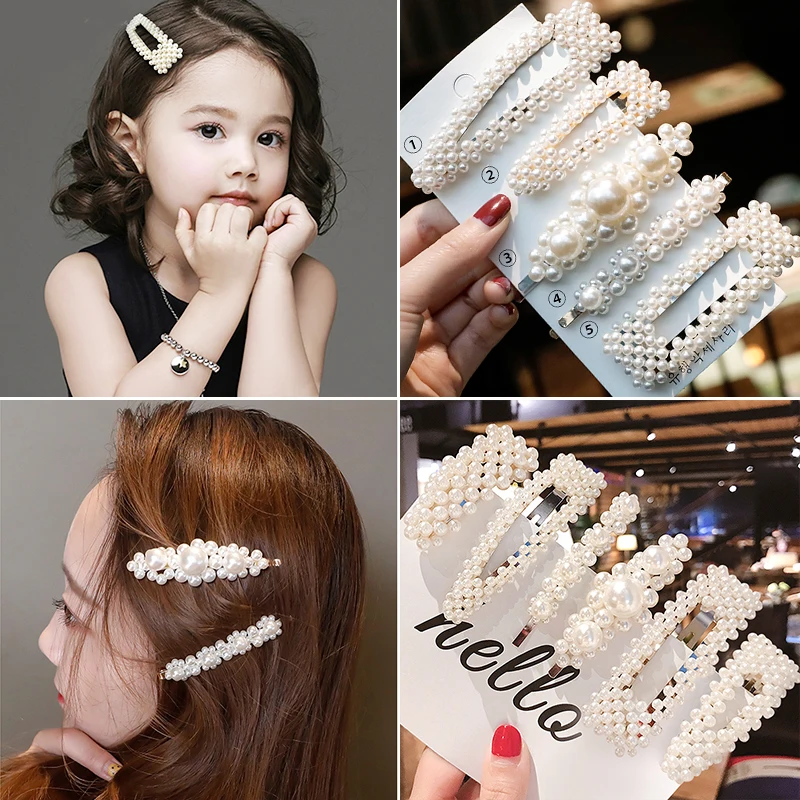 Заколка для волос с жемчугом Ms. Fashion Красивая корейская заколка из сплава BB
