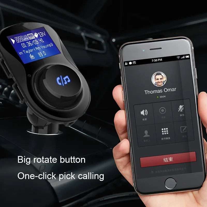Беспроводной Bluetooth Автомобильный fm передатчик модулятор светодиодный дисплей