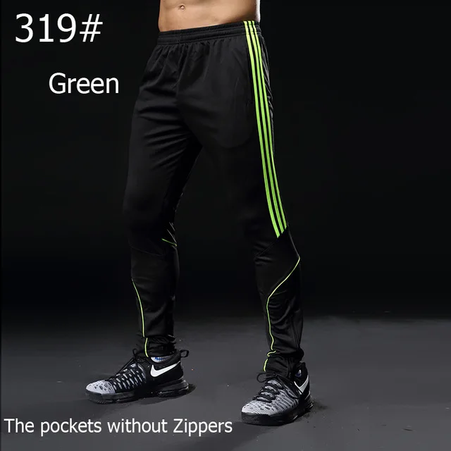 319 black green Pantalones deporte chandal, обтягивающие футбольные штаны, футбольные тренировочные штаны, мужские тренировочные штаны для бега, мужские спортивные штаны, мужские брюки - Цвет: 319 black green