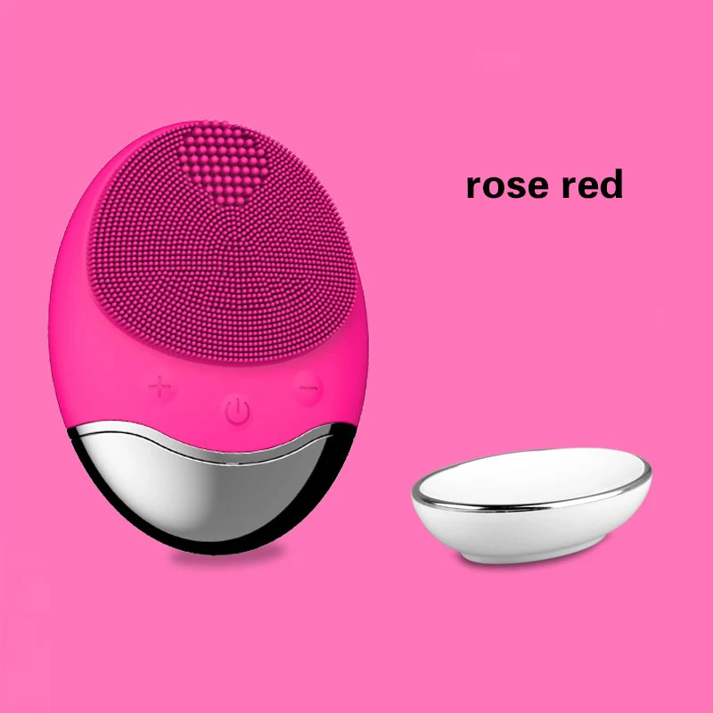 rose red TINTON LIFE USB Базовая зарядка глубокая очистка лица электрическое очищающее средство для лица удаление остатков макияжа сухая и влажная щетка для очистки лица - Цвет: rose red