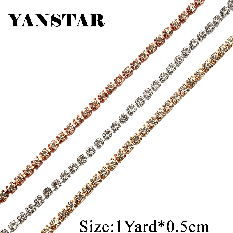 YANSTAR 10 ярдов Однорядная цепочка из горного хрусталя SS12 закрытый набор Горячая