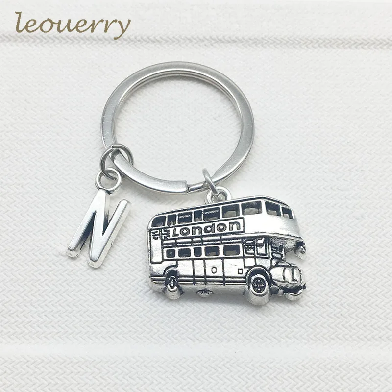Leouerry Custom A Z 26 букв Лондонский автобус брелок с подвесками для ключей английский