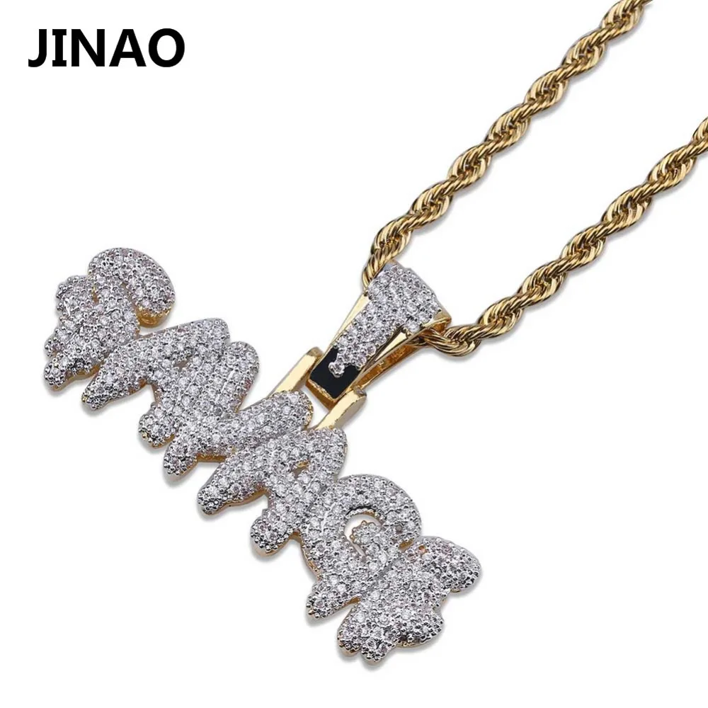 JINAO мужское ожерелье с кулоном Iced Out SAVAGE позолоченное микро кубическое циркониевое ожерелье в стиле хип-хоп с драгоценными камнями Druzy Ювелирные изделия Подарки