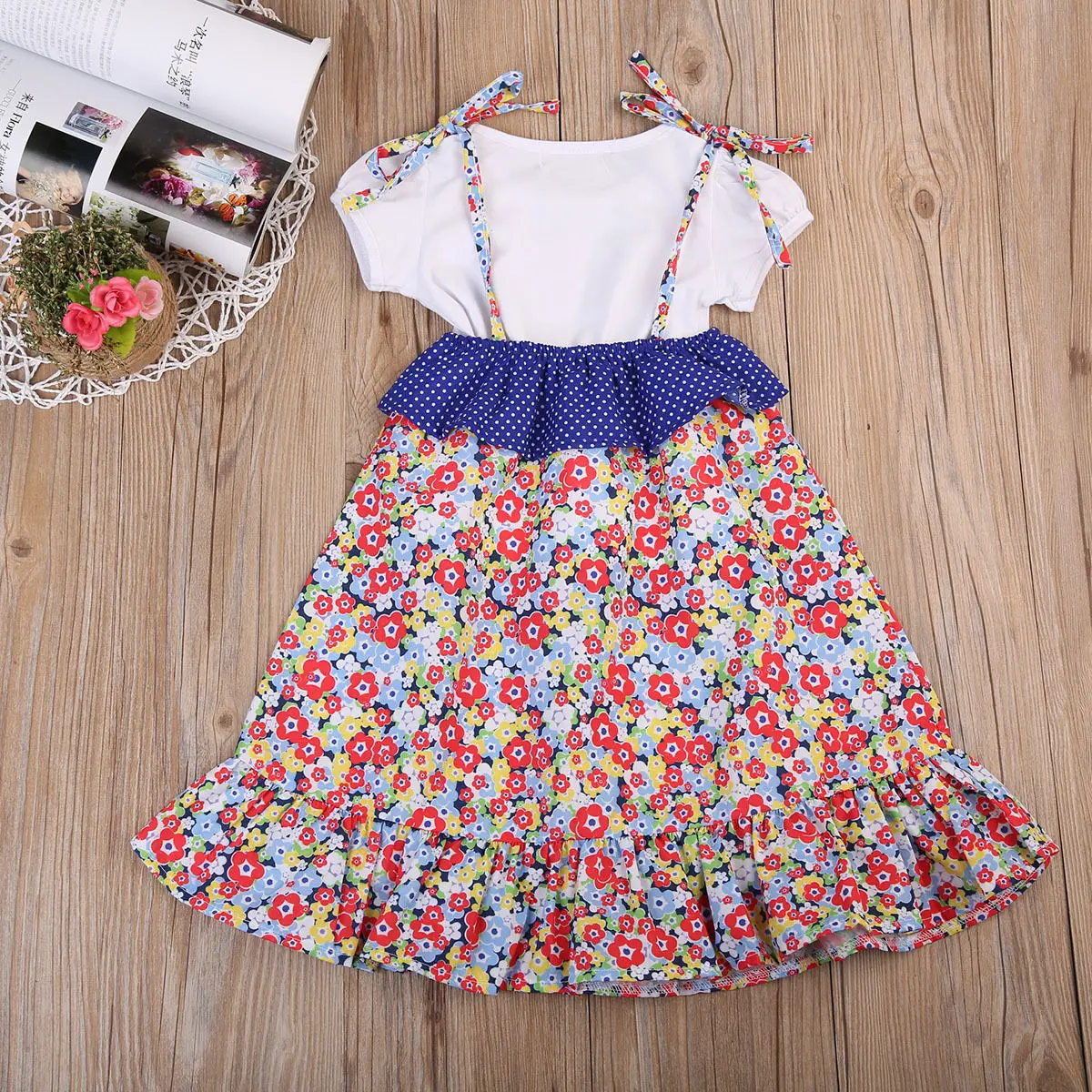 pudcooco Infant Newborn Toddler Fashion Sister Baby Casual Halter Romper Kids Girl Tops T-shirt Dress Floral Clothes Set | Мать и ребенок