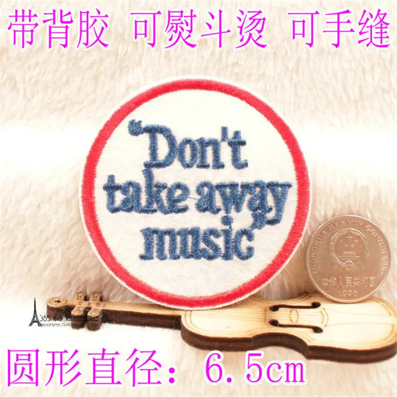 Бесплатная доставка наклейки с музыкальными буквами 3 шт./лот тканевые нашивки