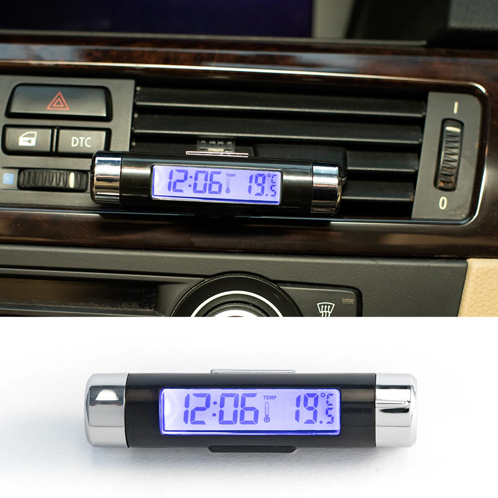 Портативные 2в1 автомобильные цифровые ЖК часы и температурный дисплей