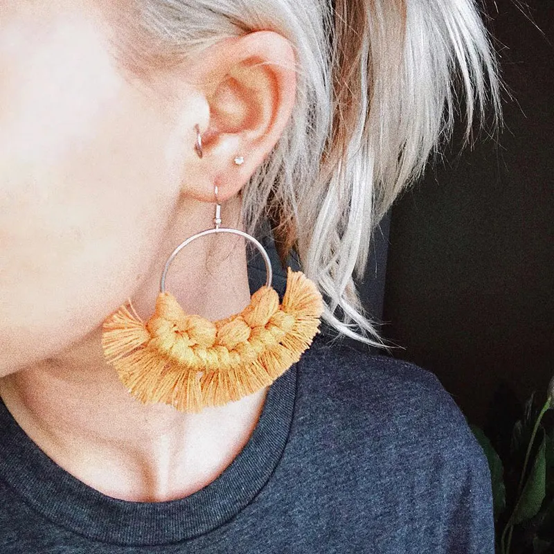Miwens 2019 новые серьги подвески из искусственной ткани с кисточками женские