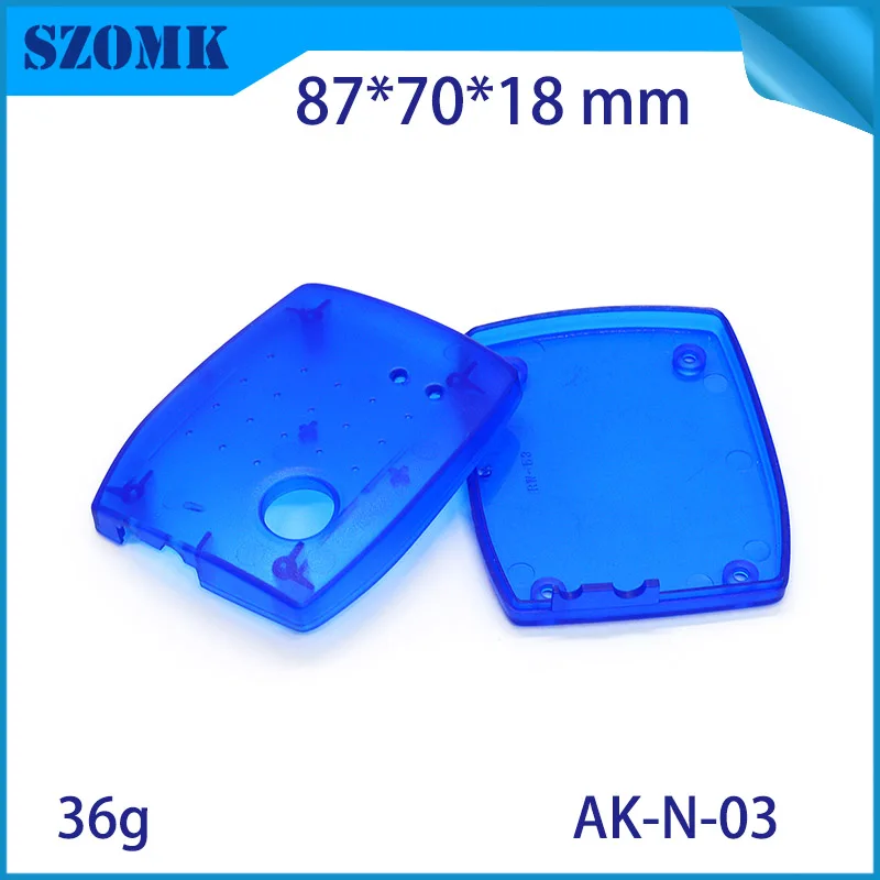 1 piece transparent blue plastic box for pcb housing electrical enclosure 87*70*18mm szomk diy electric project | Обустройство дома