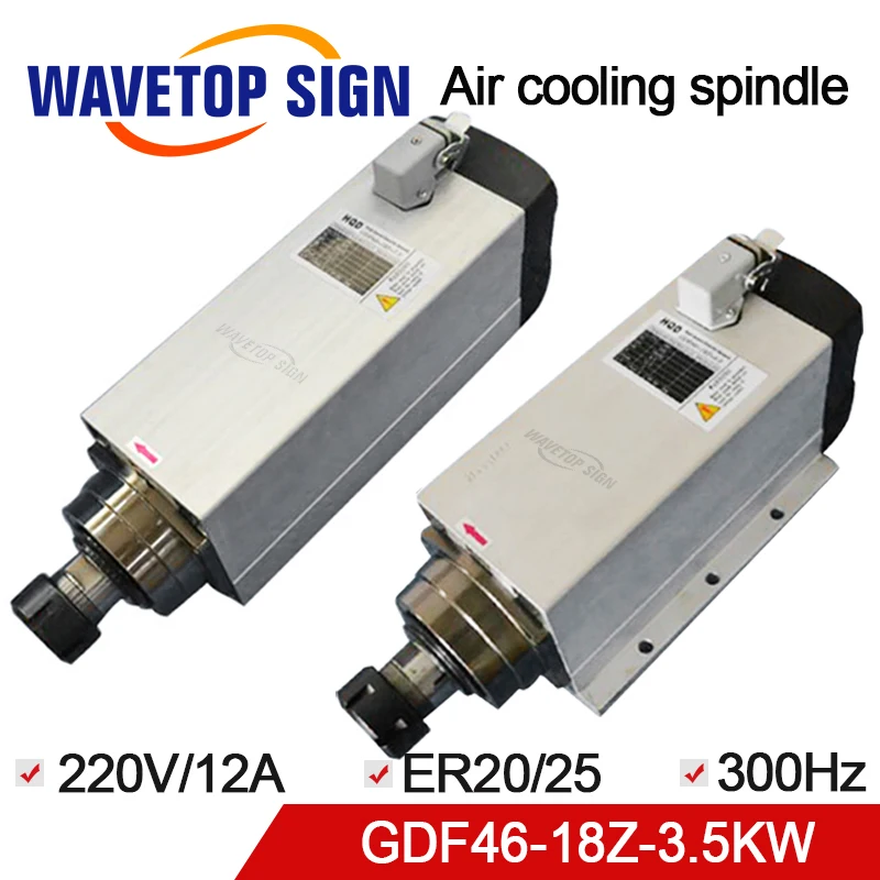 Воздушное охлаждение шпинделя 3.5kw GDF46 18Z 3.5 220V 18000 об/мин 12A 300 Гц патрон гайка ER25