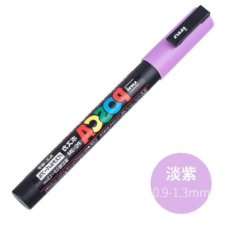 UNI POSCA маркер ручка PC-3M поп-плакат Реклама Маркер ручка офисная Студенческая живопись аниме ручная роспись канцелярские принадлежности - Цвет: Light purple