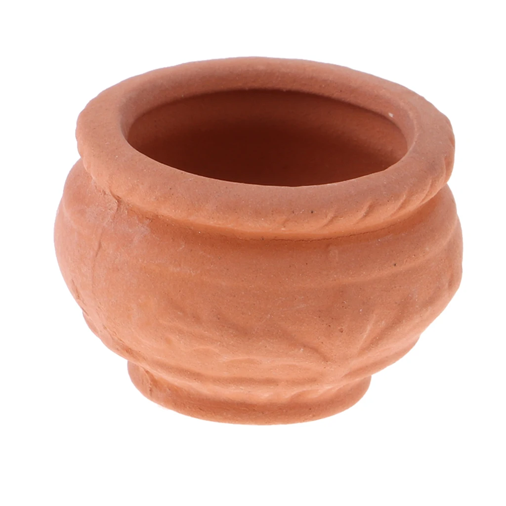 Миниатюрные керамические цветочные горшки для кукольного домика в масштабе 1:12