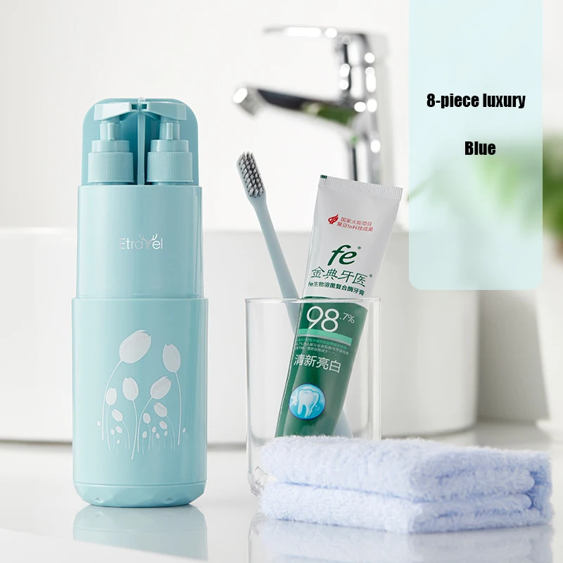 Luxury Blue GURET переносная дорожная чашка многофункциональные аксессуары для ванной комнаты перегородка чехол для хранения Путешествия зубная паста набор зубных щеток - Цвет: Luxury Blue