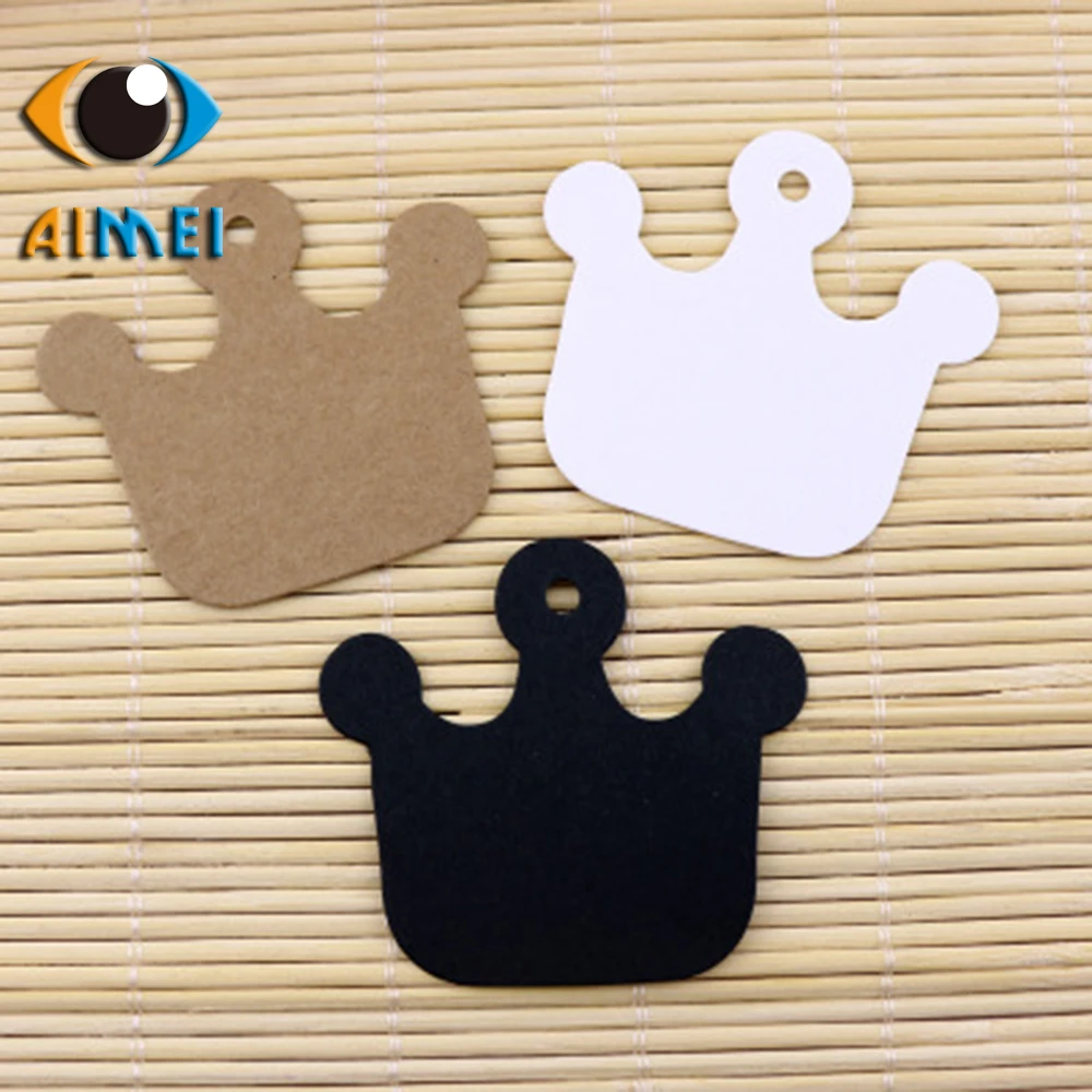 Crown Shape Paper Hang Tags For Gift Wish Tag With Blank Logo Product Name Card Handmade Labels Clothes Label | Дом и сад