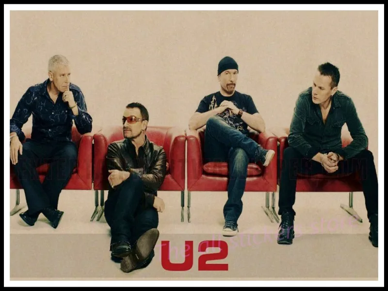 Плакат U2. Ирландия Декор для дома плакат. Постер из крафт бумаги с музыкой в виде