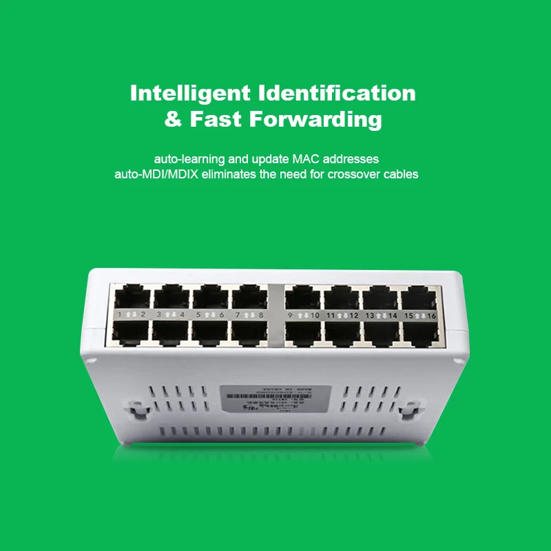 Terow 16 Порты сетевой коммутатор Fast Ethernet LAN RJ45 Vlan 10/100 Мбит/с концентратора для