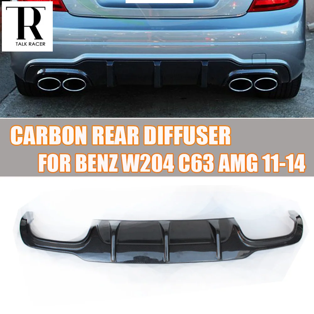 W204 C63 углеродного волокна рассеиватель задней губы спойлер для Benz W204 c-класса C200 C220 C260 C300 Спорт бампер и C63 AMG 2012 2013
