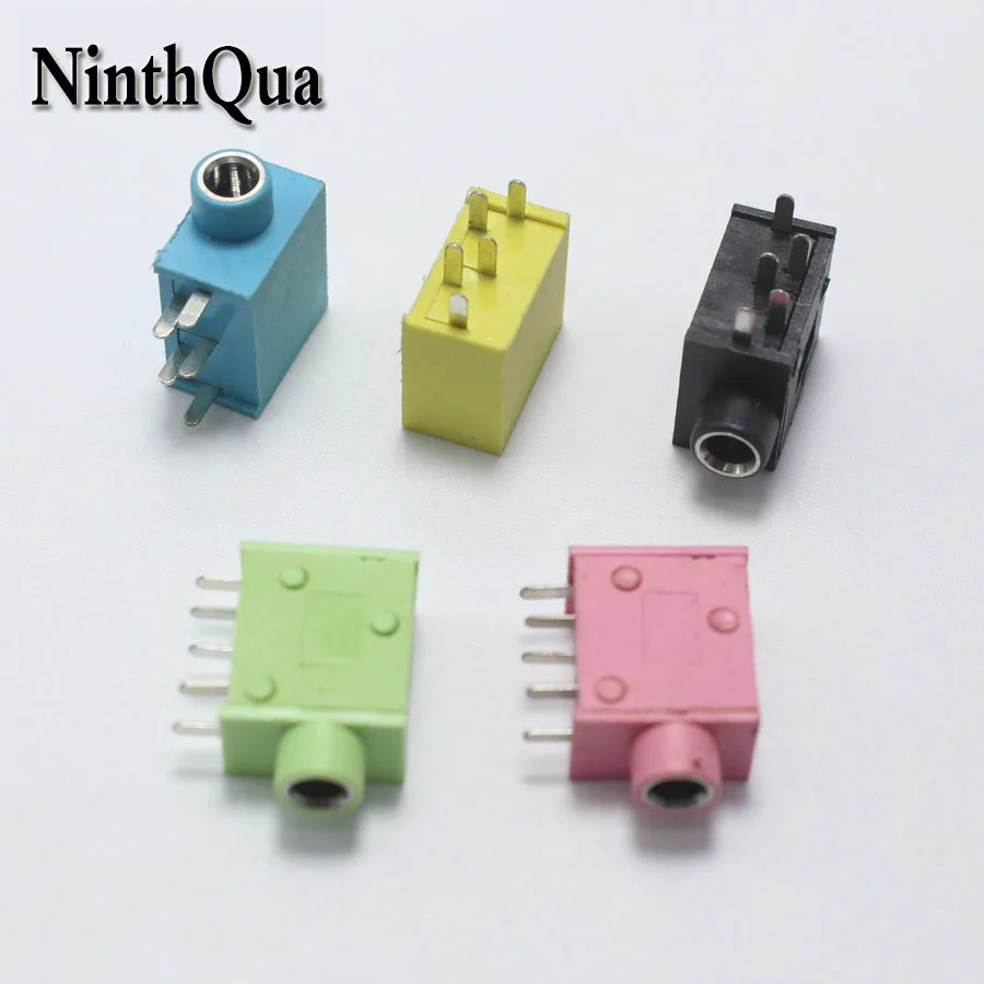 

Разъем для наушников 5pin, PJ-215, PJ-325, 3,5 мм, 10 шт., для аудио, видео, красный, черный, синий, желтый, зеленый