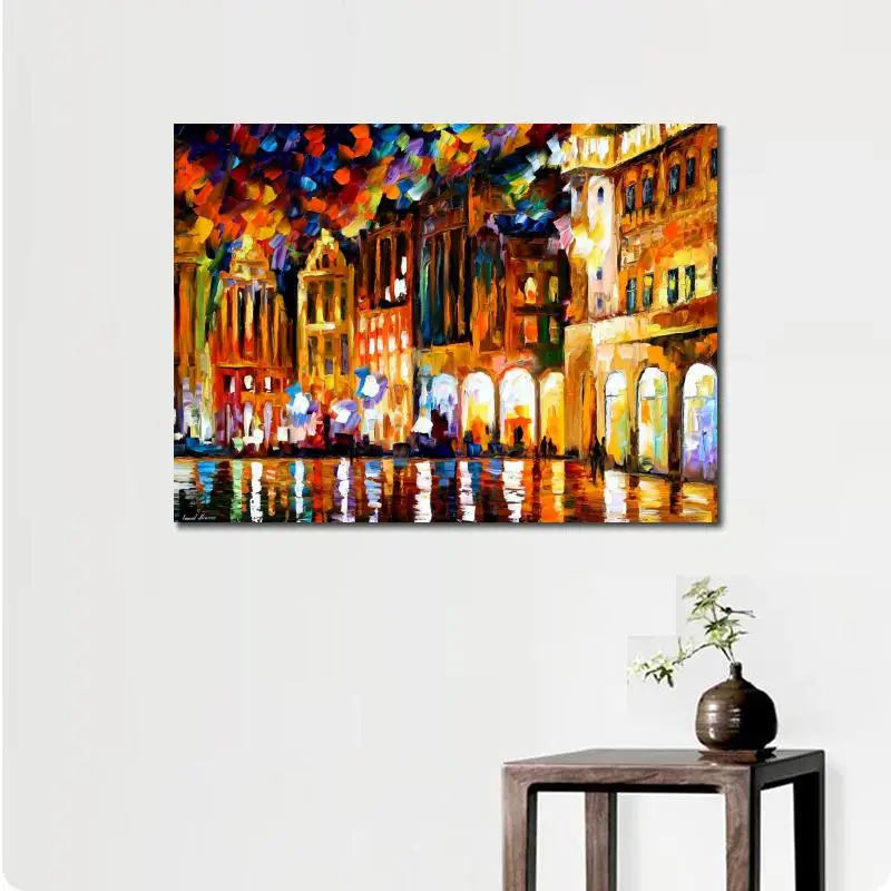 Koop Hedendaagse Kunst Brussel Grande Plaats Mes Olieverf Canvas Mooie Landschap Foto Voor Muur Decor