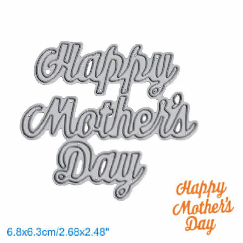 6-Mothers Day c Поделки Счастливый День матери вырезание штампы металлический трафарет скрапбук альбом бумага карты тиснение искусство мама отец письмо слово - Цвет: 6-Mothers Day c