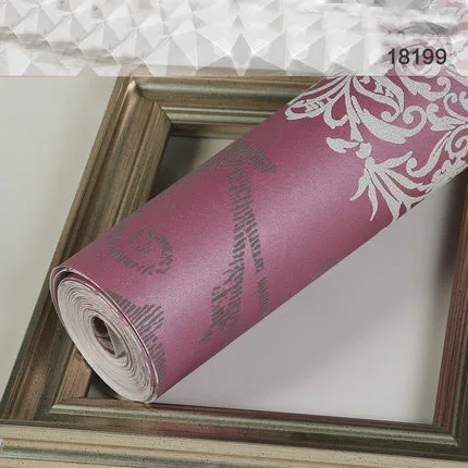 3d фиолетовые Дамасские обои в рулонах 3D Papel Parede 3d обои рулон для дивана Backgroud гостиная 3d обои - Цвет: 18199 Purple
