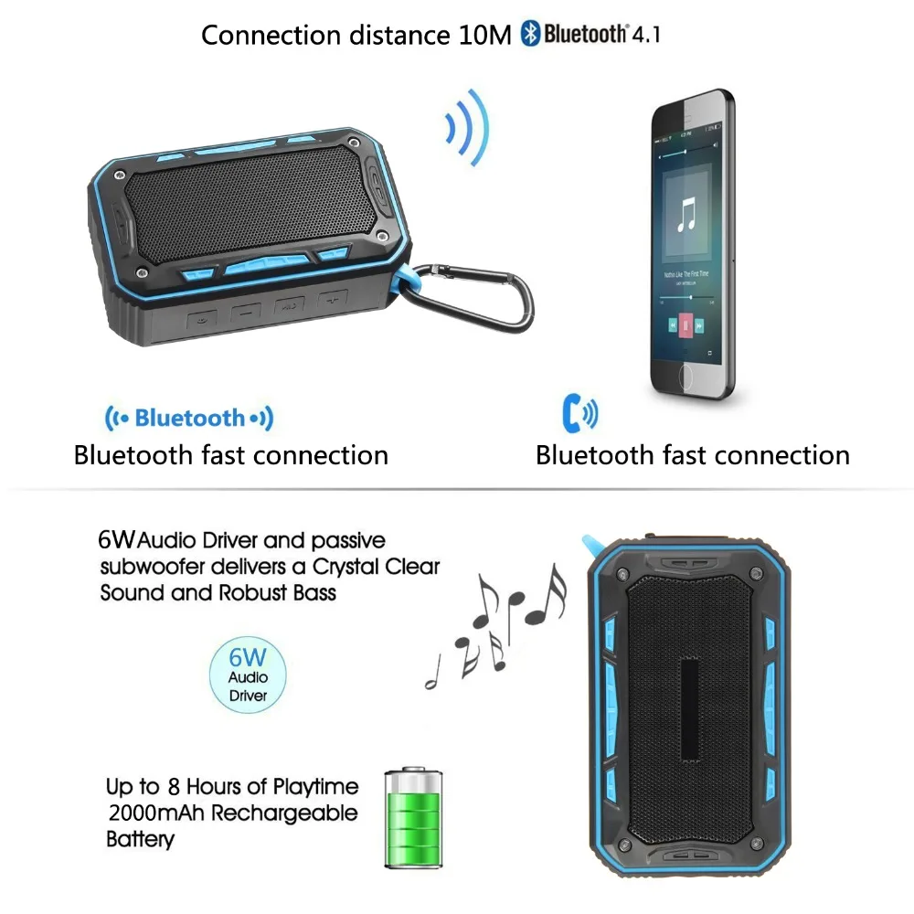 Беспроводная портативная IP67 водонепроницаемая Bluetooth мини Колонка S618 уличная