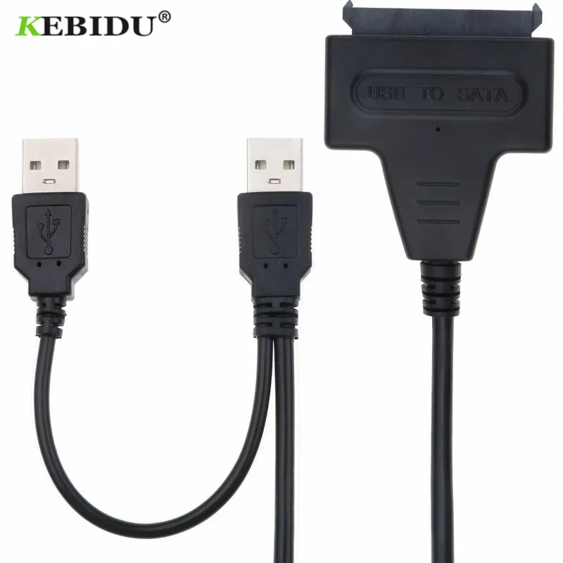 Kebidu двойной USB 2 0 к Sata + 22 Pin для 5/3 5 дюймового HDD SSD жесткого диска адаптер