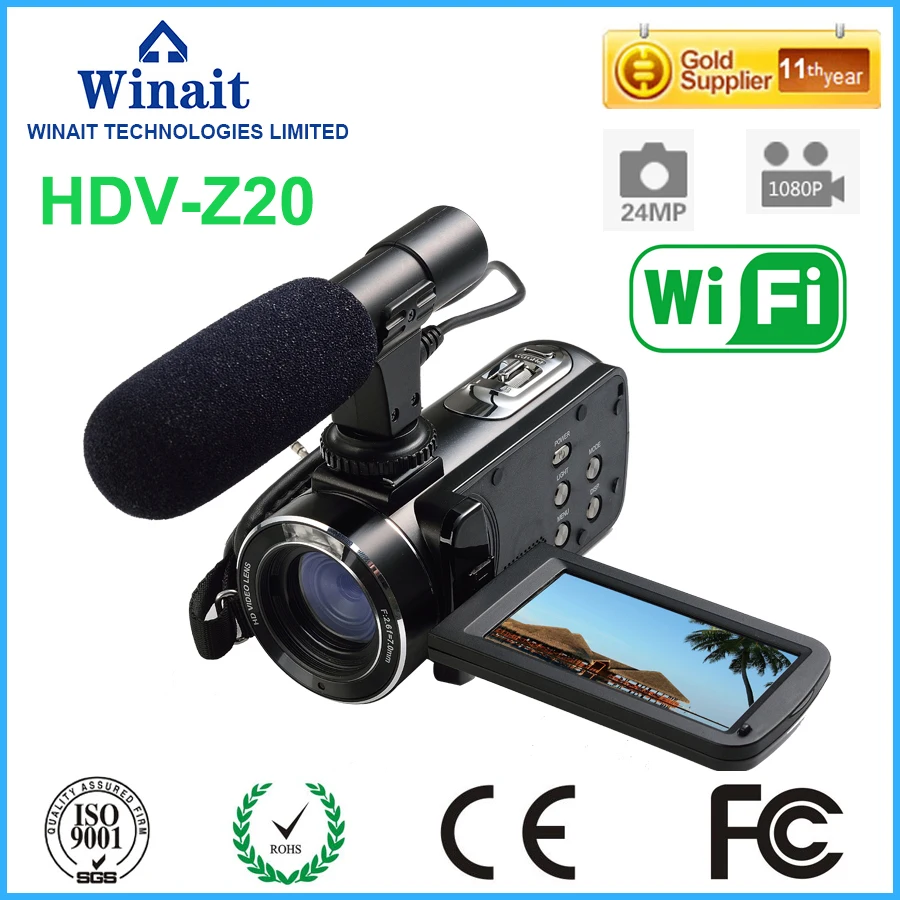 Видеокамера full hd 1080p 16x с оптическим зумом 24 МП 64 ГБ карта памяти Wi Fi цифровая