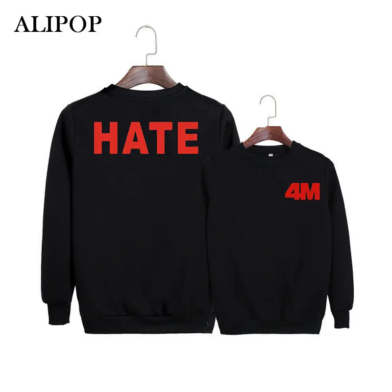 KPOP Корейская мода 4 минутный альбом Act7 HATE MV Cotton толстовки K pop пуловеры свитшоты