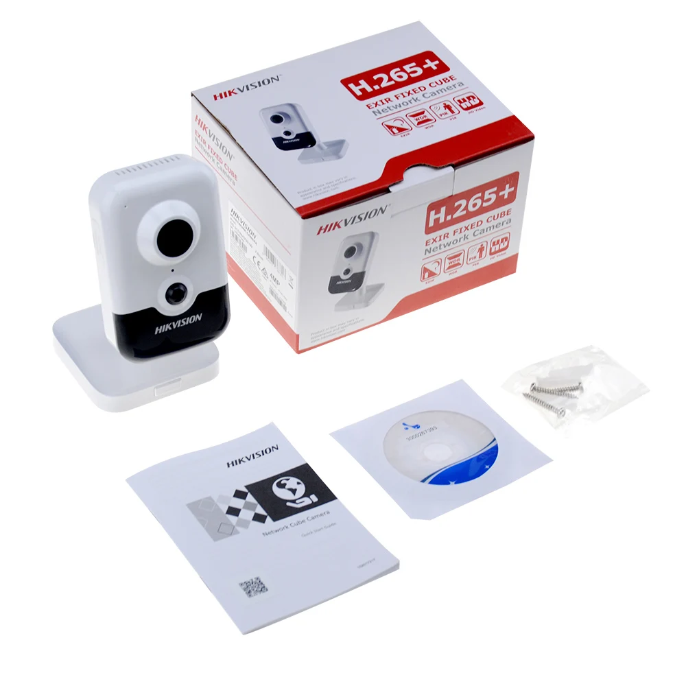 Hikvision оригинальная DS-2CD2443G0-IW Wi-Fi камера видеонаблюдения 4MP ИК фиксированный куб Беспроводная ip-камера двухсторонняя аудио H.265
