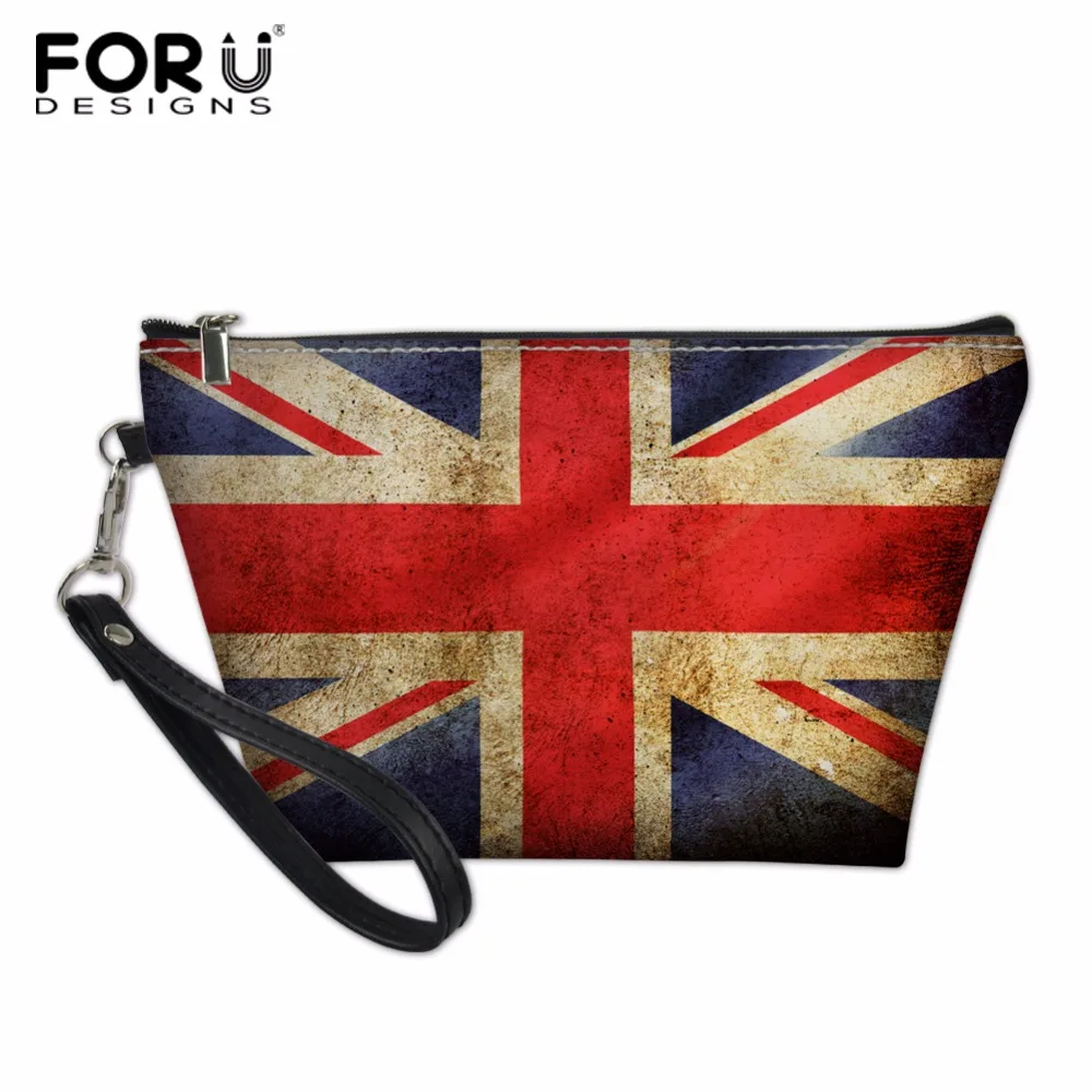 FORUDESIGNS/Женская косметическая сумка из искусственной кожи с рисунком британского