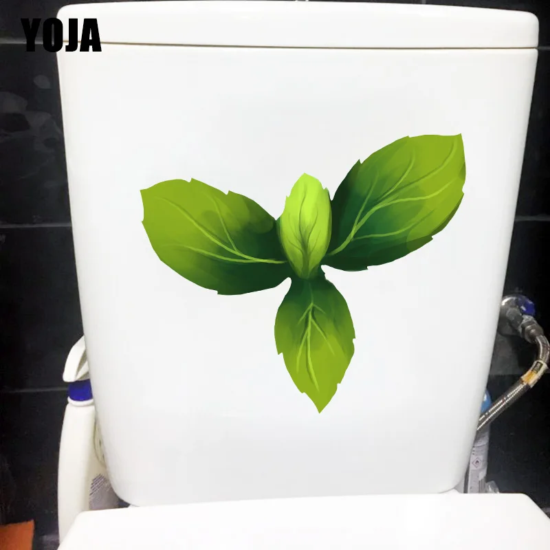 YOJA 20.6X17.6CM нежные листья растений свежий туалет Декор мультфильм Домашняя комната