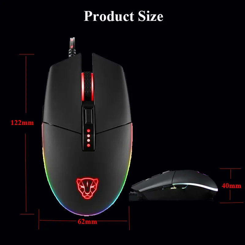 Motospeed V50 компьютерная Проводная игровая мышь 4000 Точек на дюйм 6 кнопок RGB