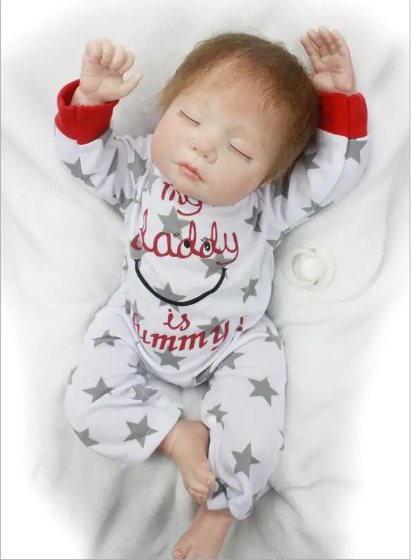 22 &quot/55 см силикона Reborn Baby Doll Bebe Lifelike реалистичный игровой дом игрушки детям