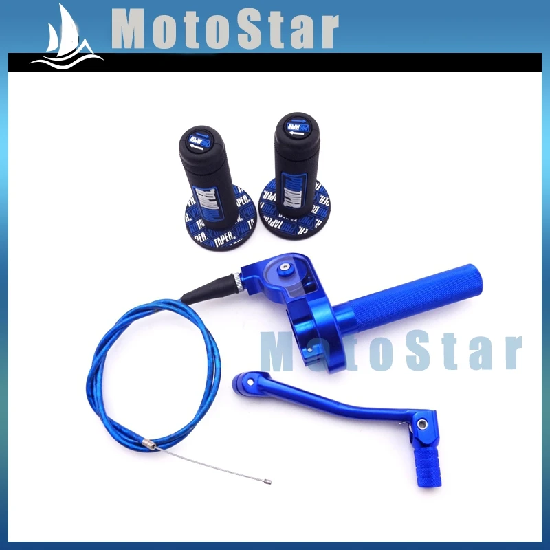 Синий CNC сплав скручивания дроссельной заслонки + кабель ручки складной рычаг