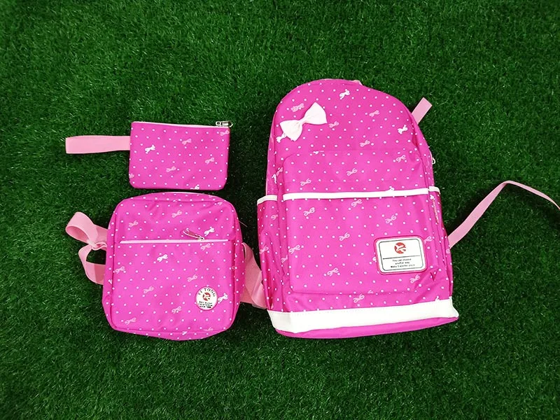 

2019 3pcs/set Fashion Printing School bags for Girls Bow knapsack Schoolbags High-capacity Travel Backpacks School Backpack