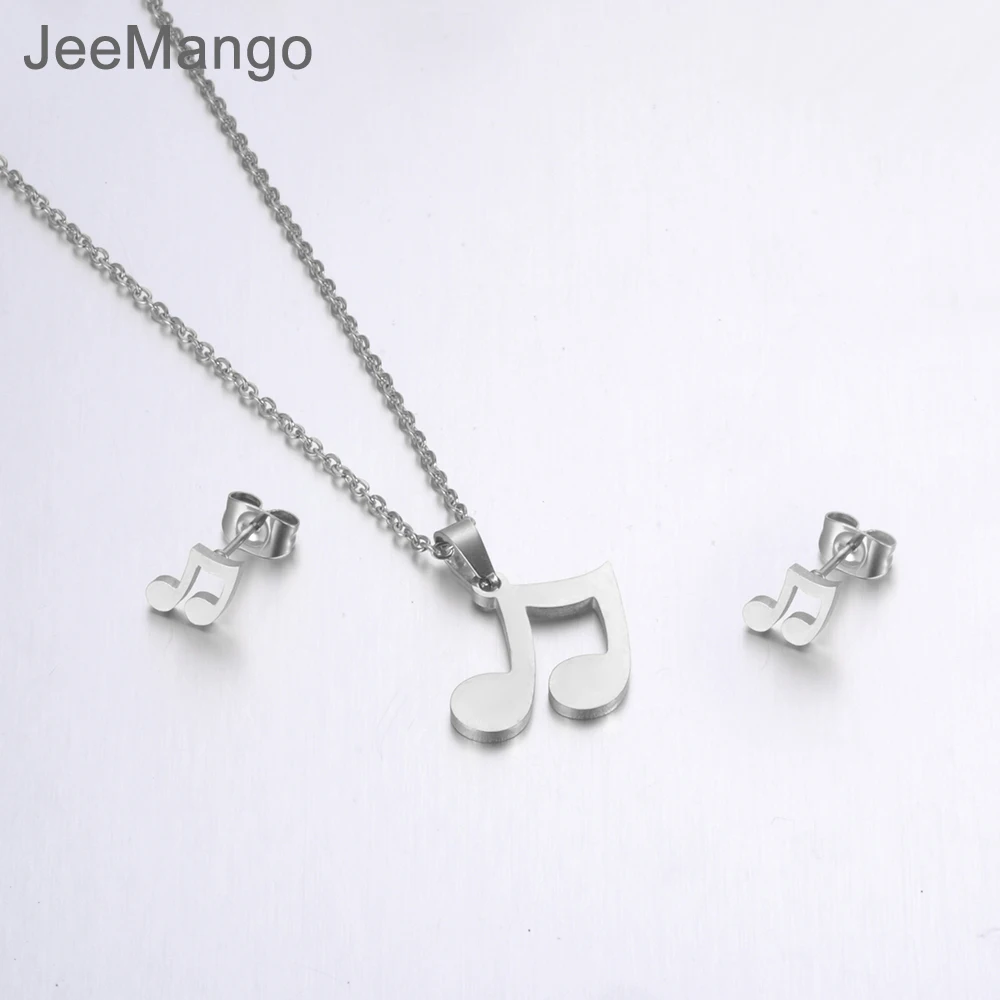 JeeMango Модные наборы из нержавеющей стали для женщин стальной цвет Музыкальные