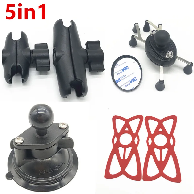 5in1 kit Универсальный автомобильный держатель на присоске с поворотным замком+ Универсальный держатель для мобильного телефона X-Grip для iphone 7 6s, смартфона, крепления для оперативной памяти - Цвет: 5in1 kit