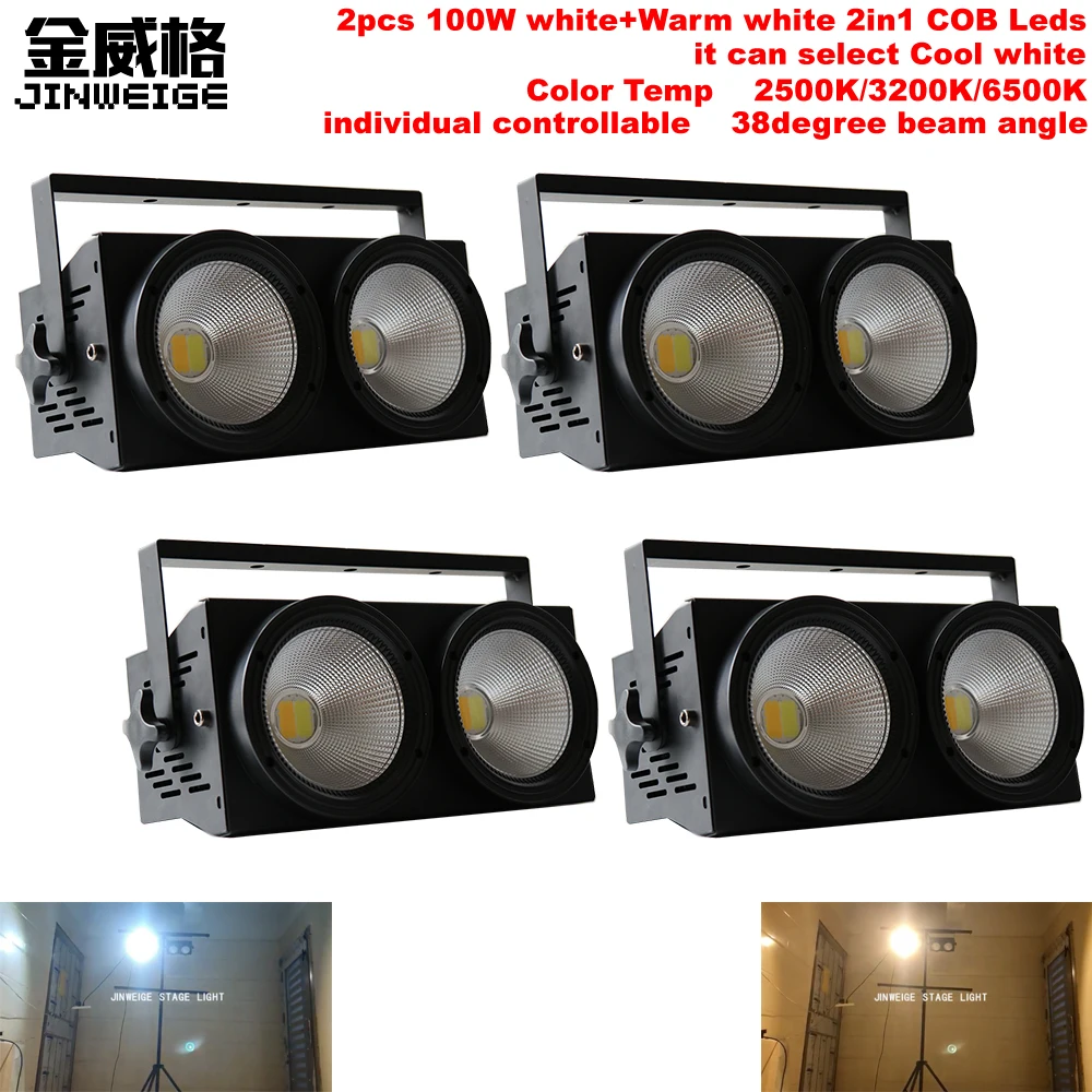 

Free Shipping 4pcs/lot LED COB Light DMX Stage Lighting Effect Blinder 2x100W Warm White Or Cool White
