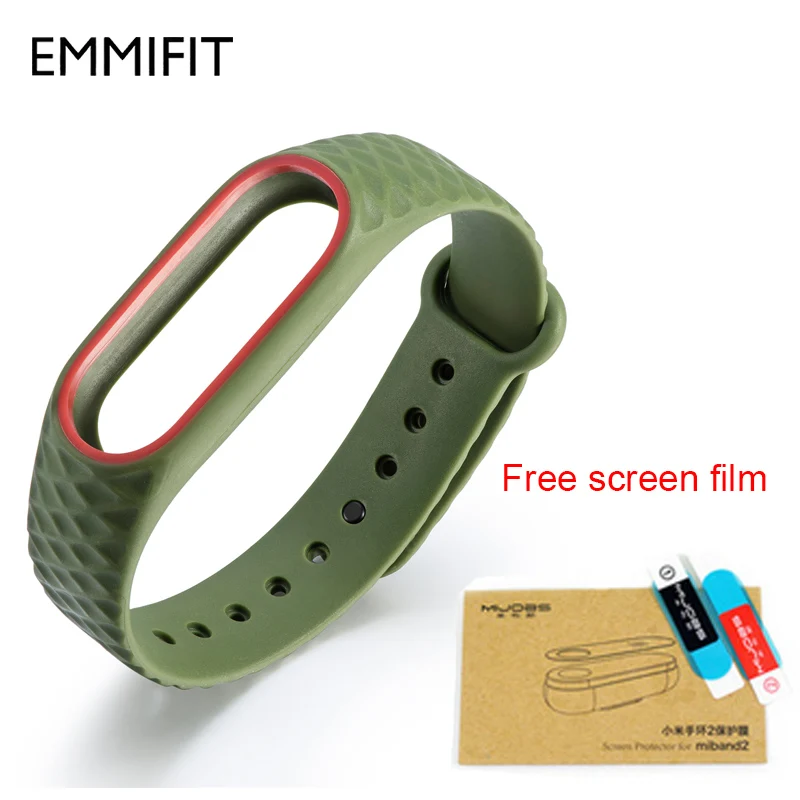 Army green red Xiaomi mi браслет 2 ремешок для mi Band 2 цветной ремешок сменный смарт-браслет аксессуары для mi band 2 Силиконовый - Цвет: Army green red