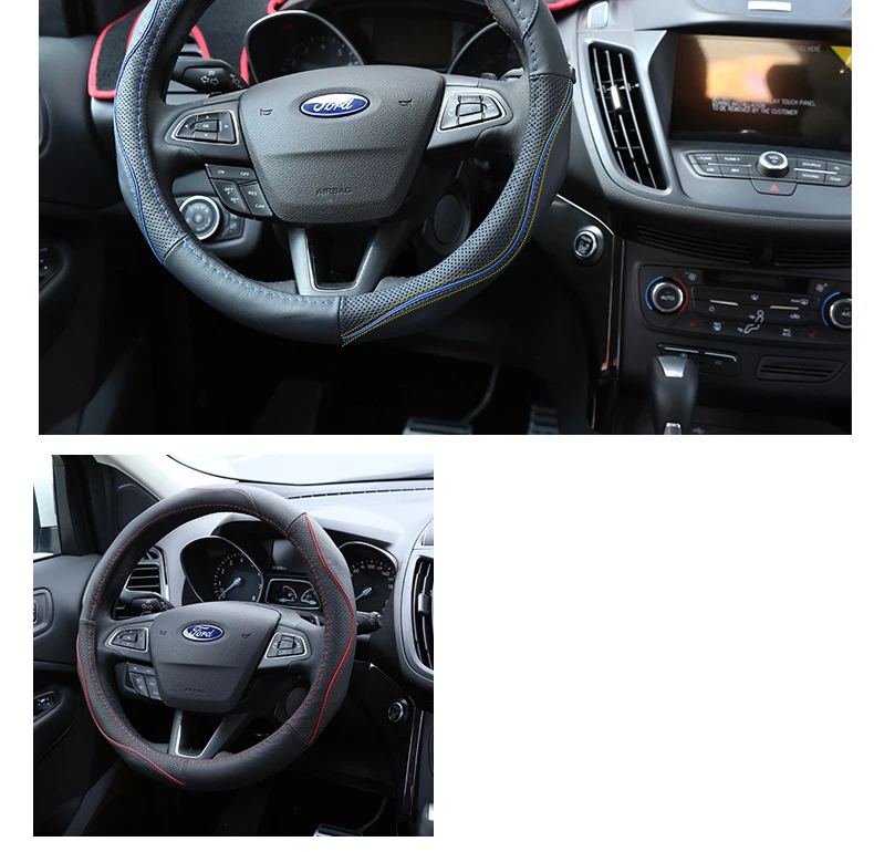 Lsrtw2017 натуральная кожа автомобиля рулевое колесо Крышка для Ford Kuga ESCAPE