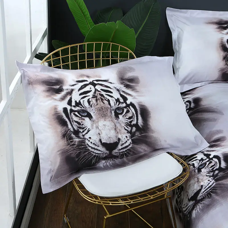 White Tiger King of the forest 3D Bedding Sets Printed Duvet Cover Set Queen Twin Size | Дом и сад