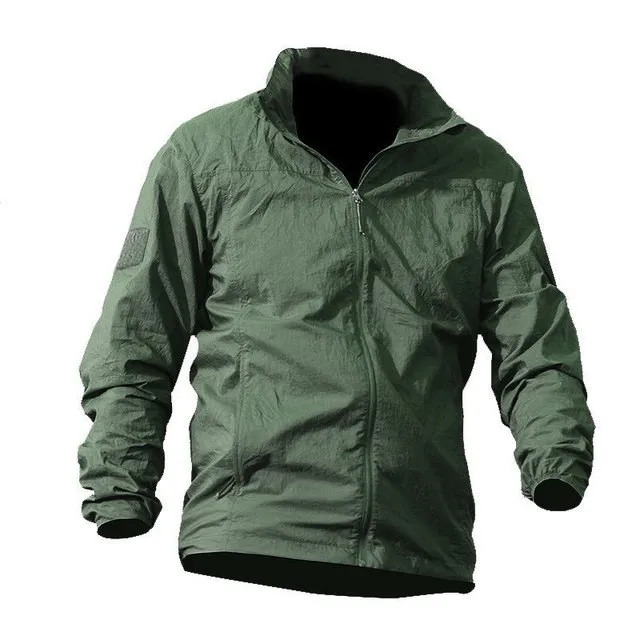 Summer Men Hiking Breathable Hooded Raincoat Fishing Thin Army Military Jackets UPF50+ Waterproof Quick Dry Tactical Skin Jacket | Спорт и