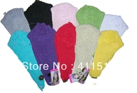 2013 hot sale handmade knit winter headband big flower headwrap ear band polar fleece 2013 style 50pcs