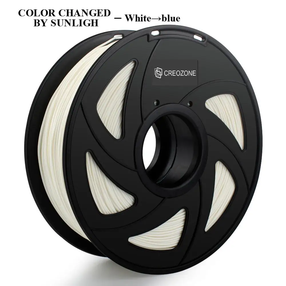 CREOZONE Высококачественная брендовая нить для 3d принтера 1,75 1 кг PLA ABS дерево TPU PetG PP PC Металлические Пластиковые Нити материалы для RepRap - Цвет: Light C White-Blue