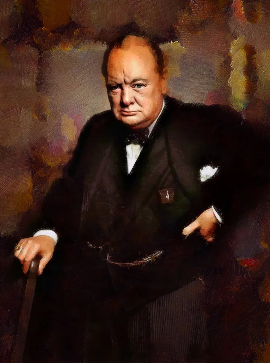 Уинстон Черчилль Холст Картина гостиная домашний декор Современная роспись